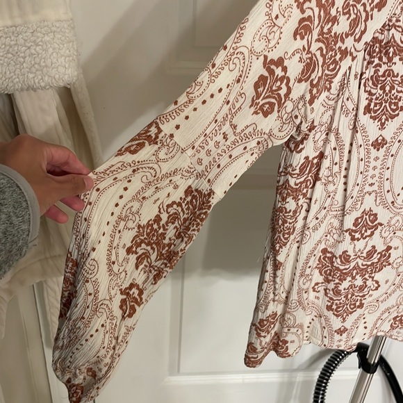 Orange and Cream Printed Blouse - Picture 4 of 5